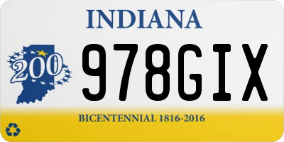 IN license plate 978GIX