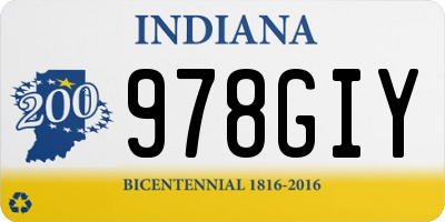 IN license plate 978GIY
