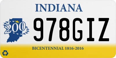 IN license plate 978GIZ