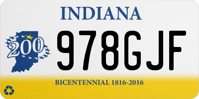 IN license plate 978GJF