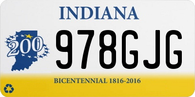 IN license plate 978GJG