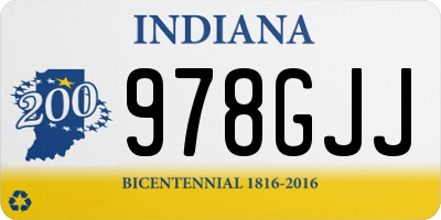 IN license plate 978GJJ