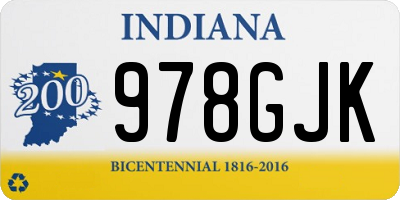 IN license plate 978GJK