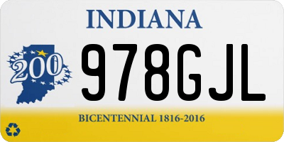 IN license plate 978GJL