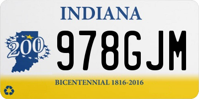 IN license plate 978GJM