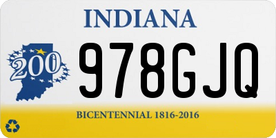 IN license plate 978GJQ