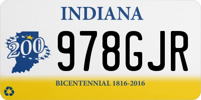IN license plate 978GJR