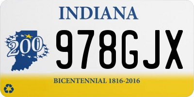 IN license plate 978GJX