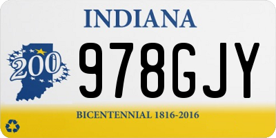 IN license plate 978GJY
