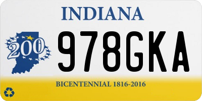 IN license plate 978GKA