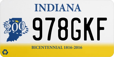 IN license plate 978GKF