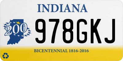 IN license plate 978GKJ