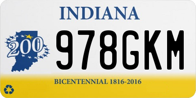 IN license plate 978GKM