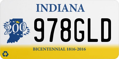 IN license plate 978GLD