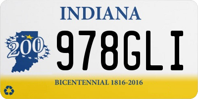 IN license plate 978GLI