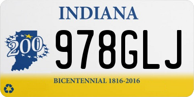 IN license plate 978GLJ