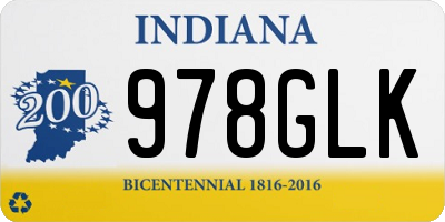 IN license plate 978GLK