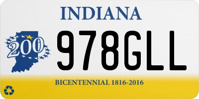 IN license plate 978GLL