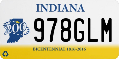 IN license plate 978GLM