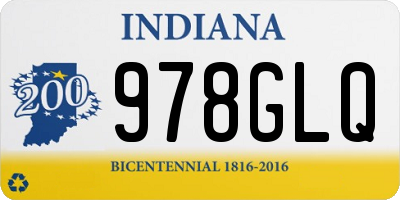 IN license plate 978GLQ