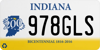 IN license plate 978GLS