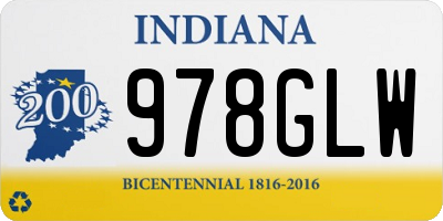 IN license plate 978GLW