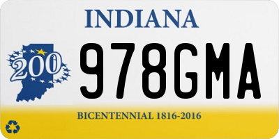 IN license plate 978GMA