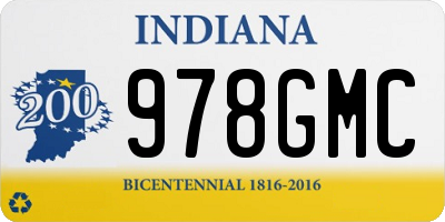 IN license plate 978GMC