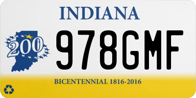 IN license plate 978GMF