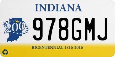 IN license plate 978GMJ