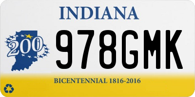 IN license plate 978GMK