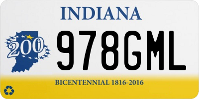IN license plate 978GML