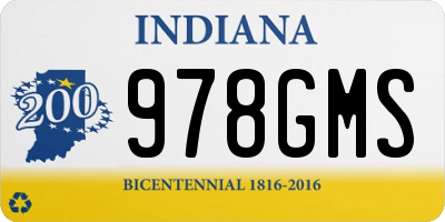 IN license plate 978GMS