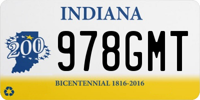 IN license plate 978GMT