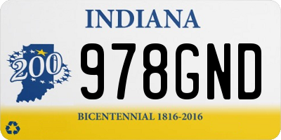 IN license plate 978GND