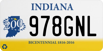 IN license plate 978GNL