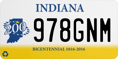 IN license plate 978GNM