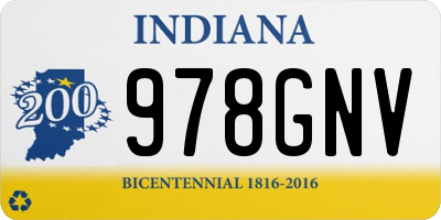 IN license plate 978GNV