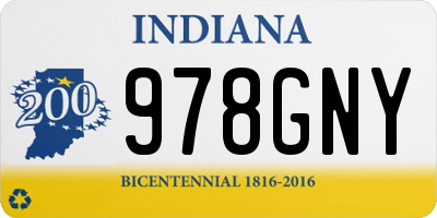 IN license plate 978GNY