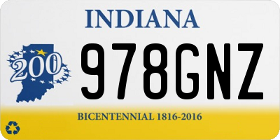 IN license plate 978GNZ