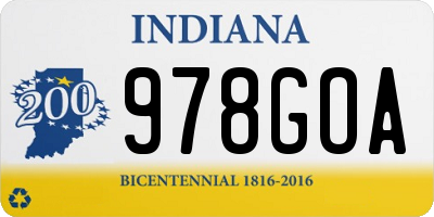 IN license plate 978GOA