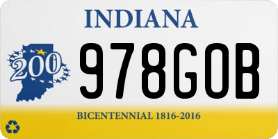 IN license plate 978GOB
