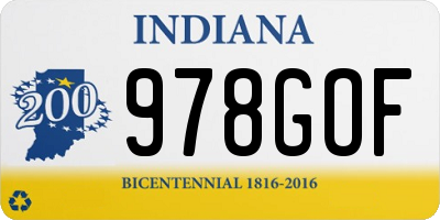IN license plate 978GOF