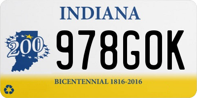 IN license plate 978GOK