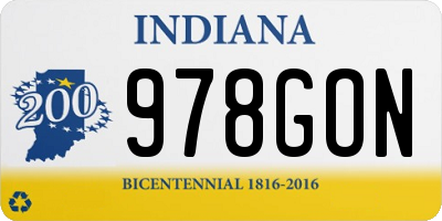 IN license plate 978GON
