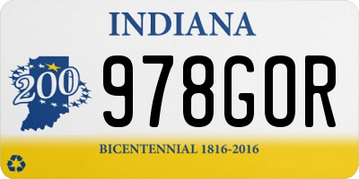 IN license plate 978GOR