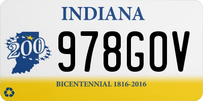 IN license plate 978GOV