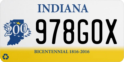 IN license plate 978GOX