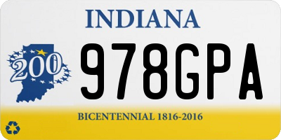 IN license plate 978GPA