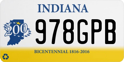IN license plate 978GPB